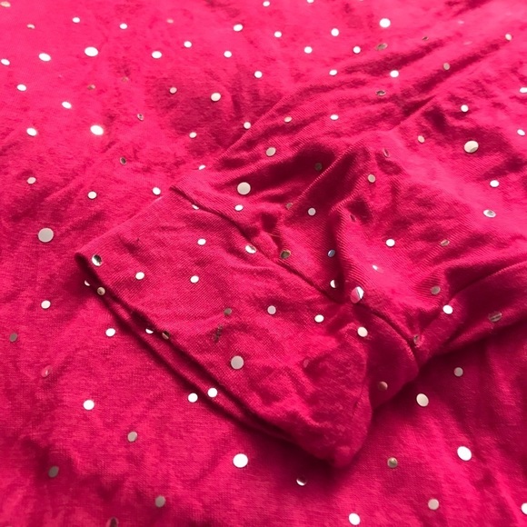 Cathy Daniel’s size large pink 3/4 sleeve tee silver bling, oversized - Picture 6 of 12